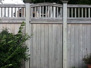  arched entrance gate tongue and groove boards.